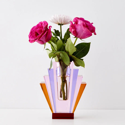 Diamond Deco Crystal Coloured Vase Pink Purple - GigiandTom