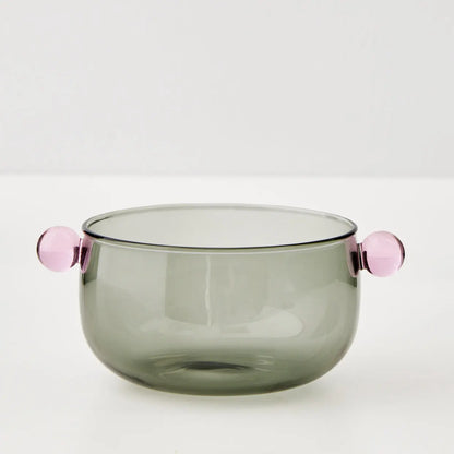 Dotted Glass Bowl Grey - GigiandTom