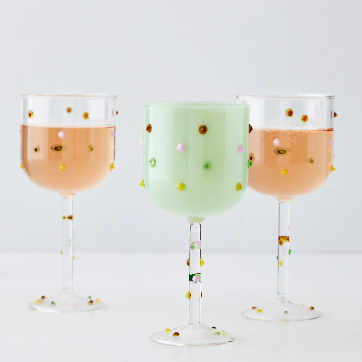 Dotted Wine Glass Clear Set - GigiandTom