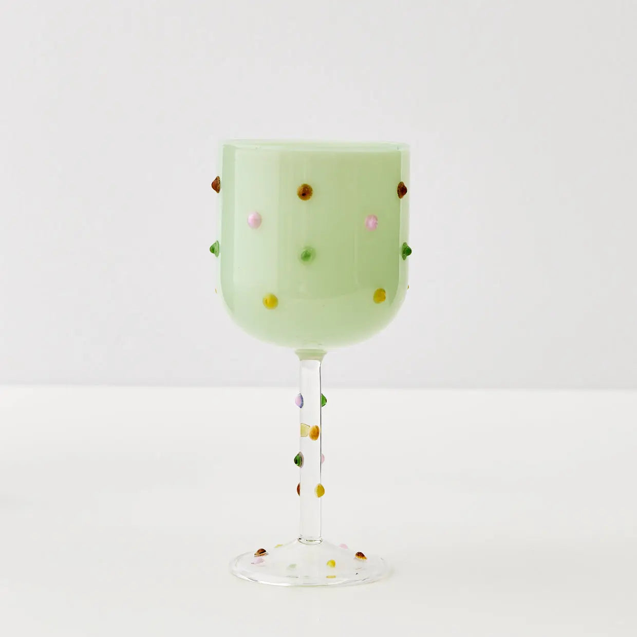Dotted Wine Glass Green - GigiandTom