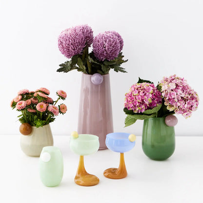 Droplet Medium Coloured Glass Vase Teal - GigiandTom