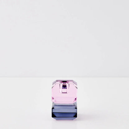 Edgy Crystal Taper Candle Holder Smoke Pink - GigiandTom