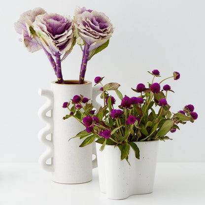 Fleck Ceramic Vase White - GigiandTom