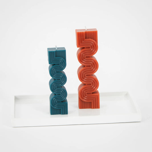 Geometric Pillar Candle Assorted 2 Pack MidMod - GigiandTom