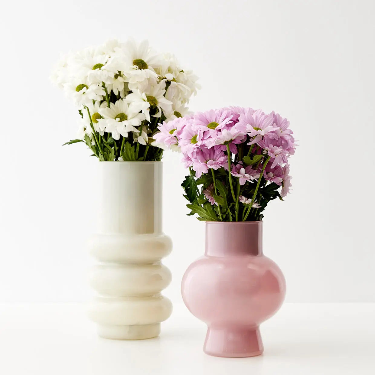 Coloured Glass Vase White - GigiandTom