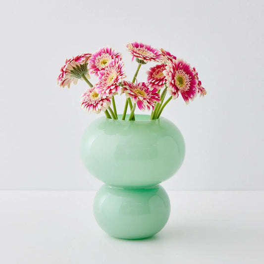 Gloss Coloured Glass Vase Green - GigiandTom