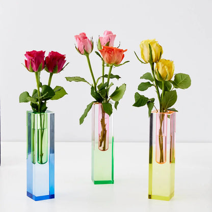 Kaleidoscope Ombre Acrylic Vase Navy/Green - GigiandTom