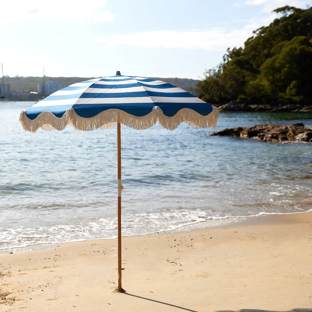 Hamptons Stripe Beach Outdoor Umbrella - GigiandTom