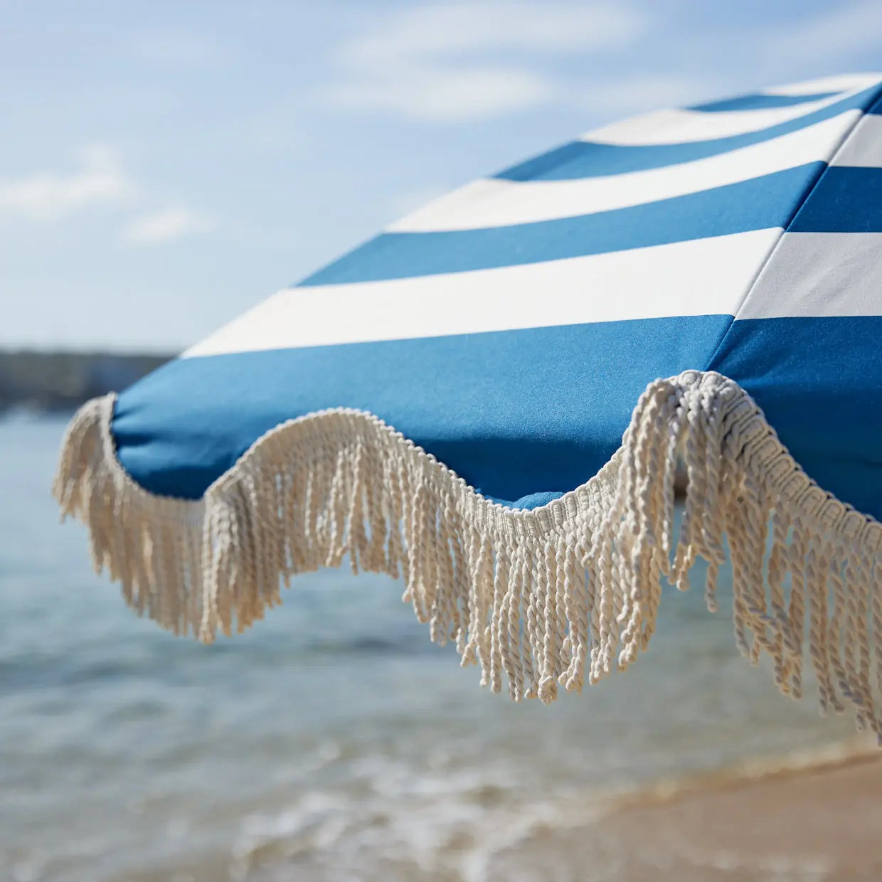 Hamptons Stripe Outdoor Beach Umbrella - GigiandTom