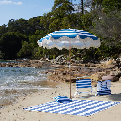 Hamptons Stripe Outdoor Beach Umbrella - GigiandTom