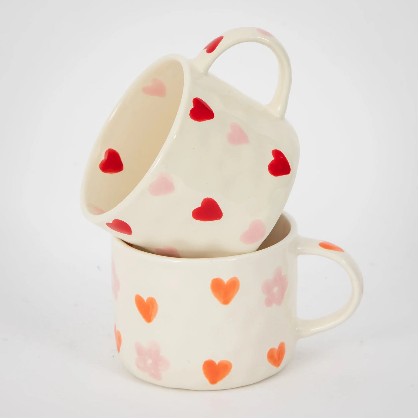 Heartfelt Ceramic Mug Orange Pink - GigiandTom