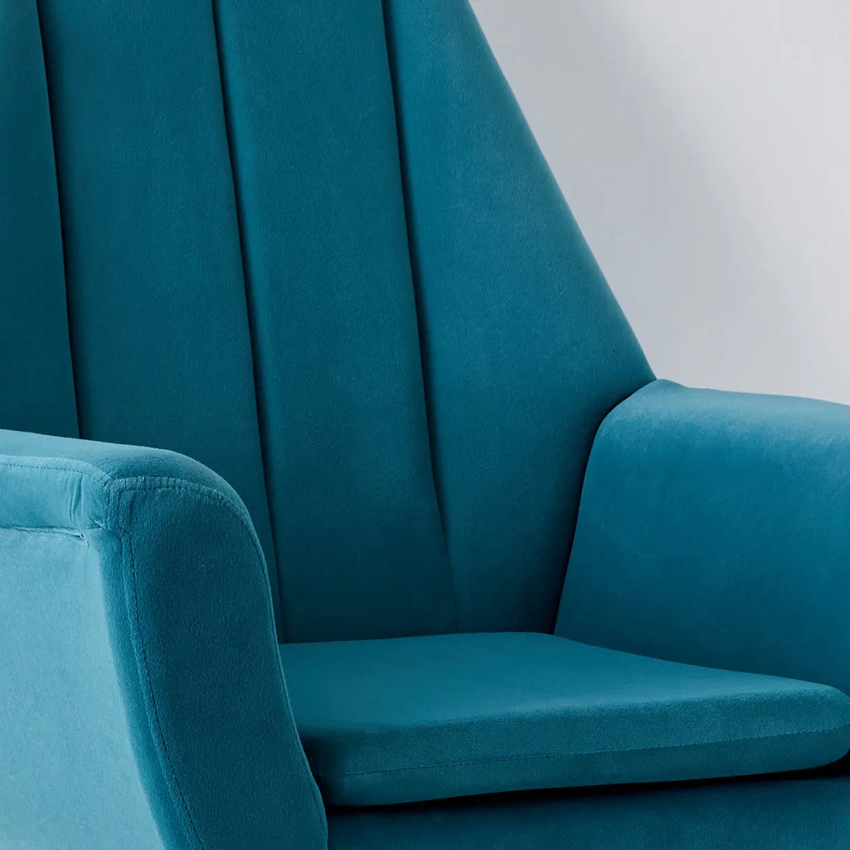 High Back Velvet Accent Chair Aqua - GigiandTom
