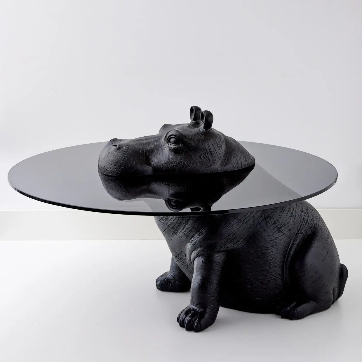 Hippo Glass Coffee Table Black - GigiandTom