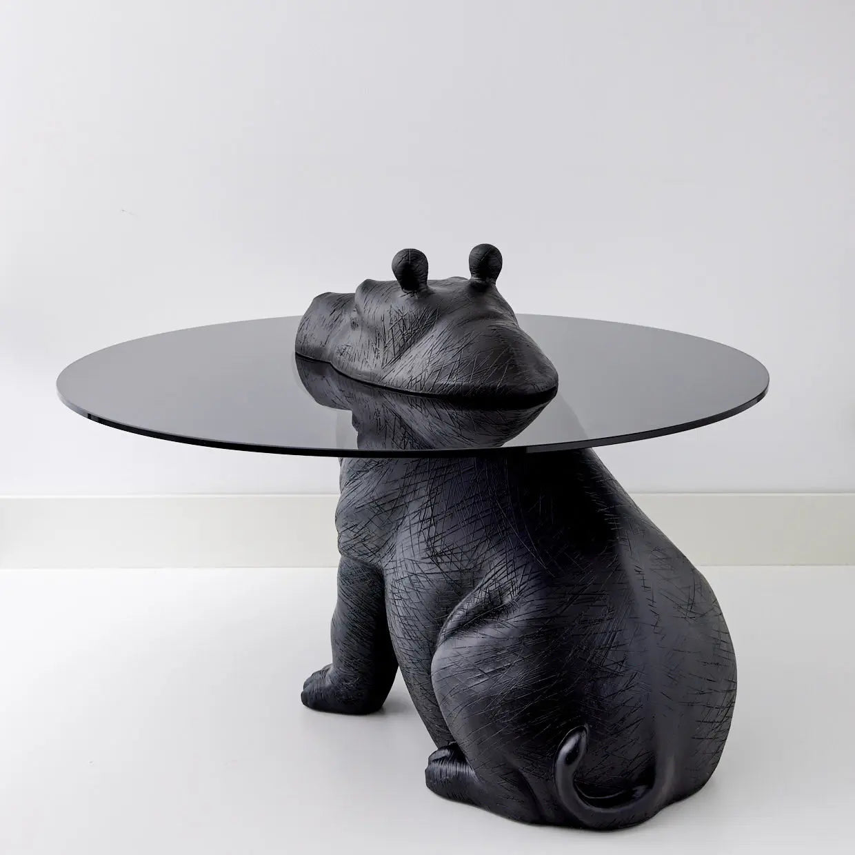 Hippo Glass Coffee Table Black - GigiandTom