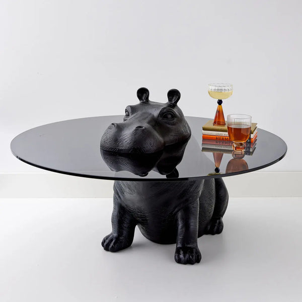 Hippo Glass Coffee Table Black