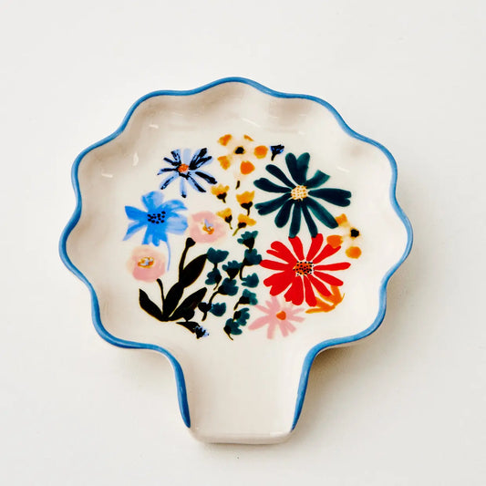 GigiandTom In Bloom Ceramic Spoon Rest Blue