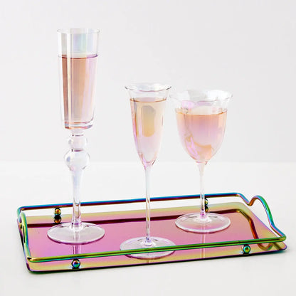 Iridescent Clear Champagne Glass - GigiandTom