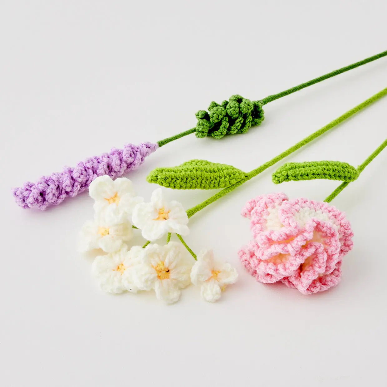 Lavender Hand Knitted Crochet Flower Purple - GigiandTom