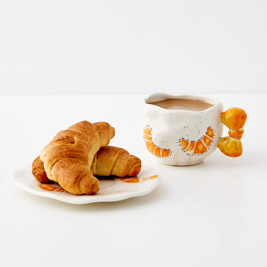 Le Croissant Ceramic Mug & Saucer - GigiandTom