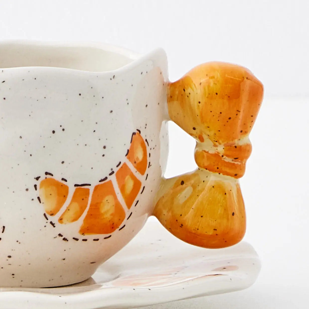 Le Croissant Ceramic Mug & Saucer - GigiandTom