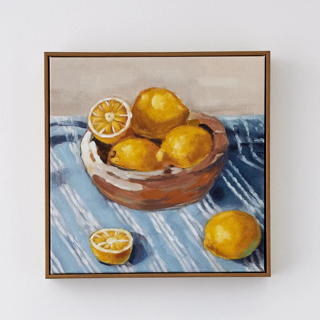 Lemon Bowl Framed Canvas Oil Painting - GigiandTom