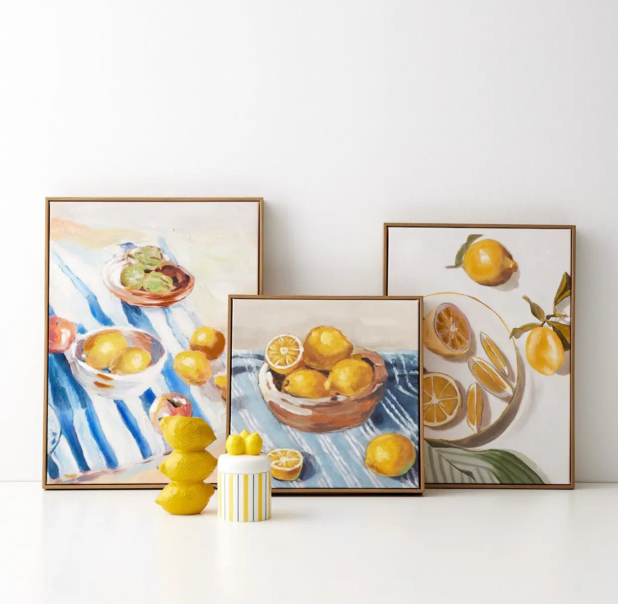 Lemon Picnic Framed Canvas Oil Painting - GigiandTom