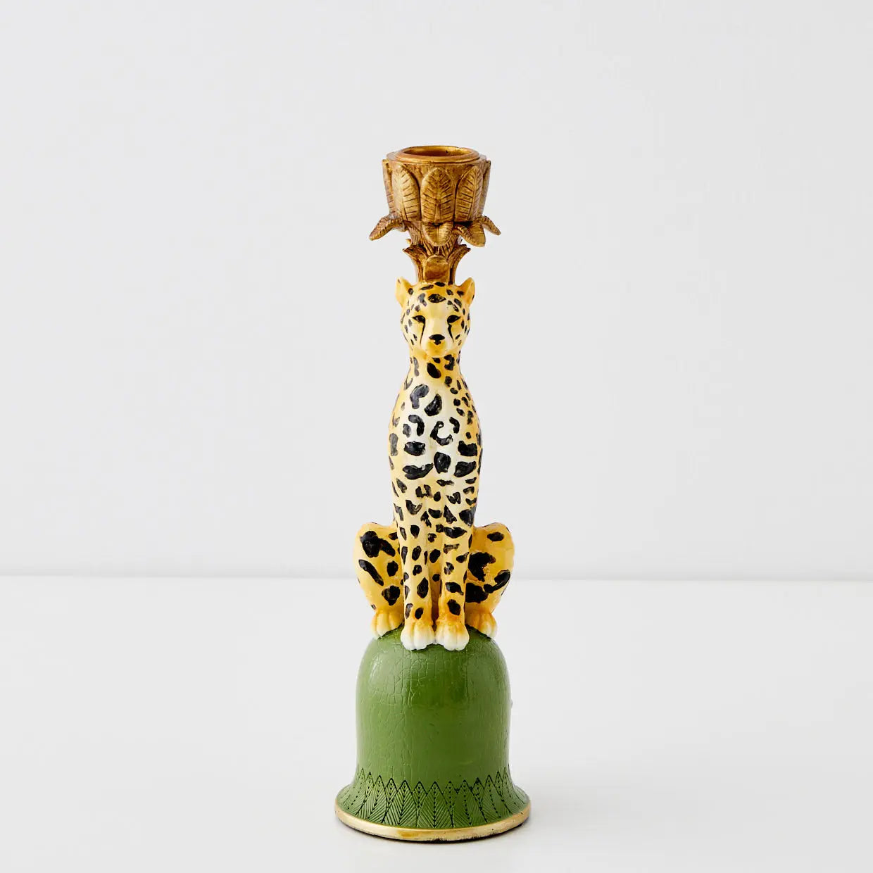 Leon Leopard Resin Candle Holder - GigiandTom