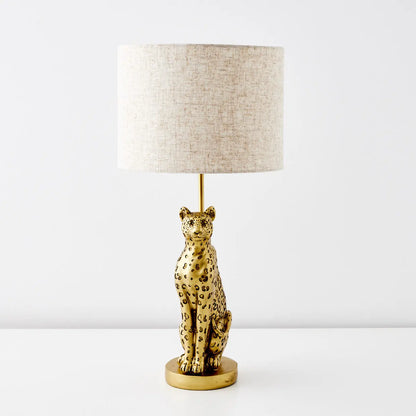 Leon Leopard Resin Table Lamp Gold - GigiandTom