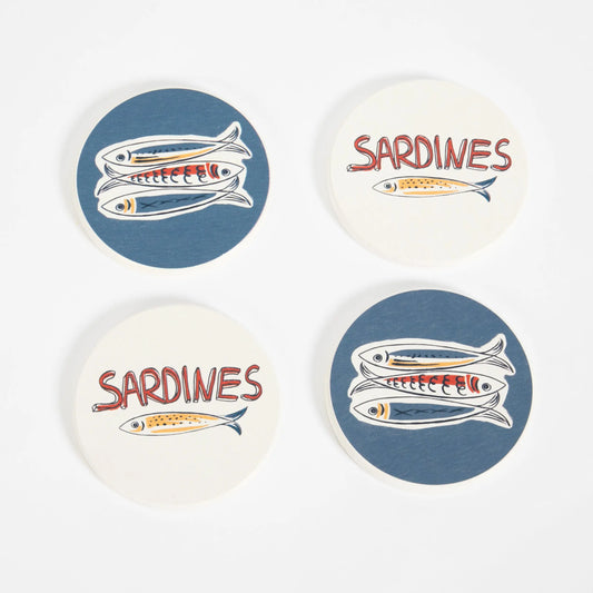 Les Sardines Ceramic Coaster Set of 4 - GigiandTom