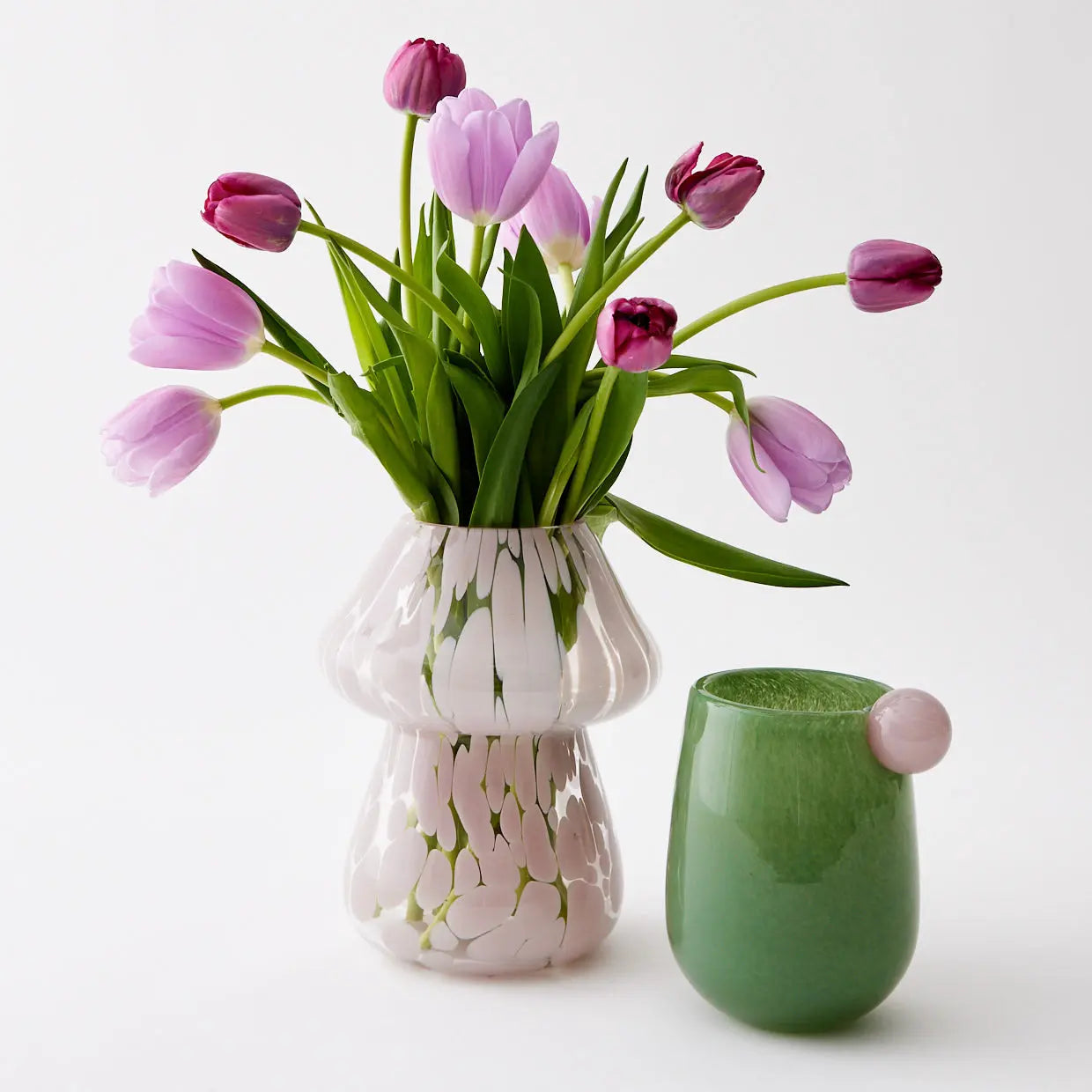 Magic Mushroom Coloured Glass Vase Pink - GigiandTom