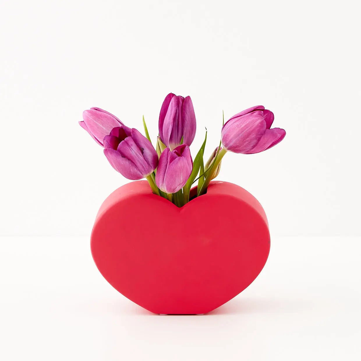 Matte Heart Vase Red - GigiandTom