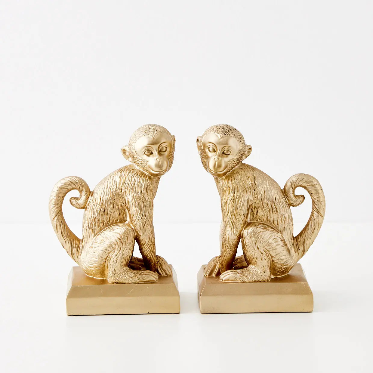 Monkey Resin Bookend Duo Gold - GigiandTom