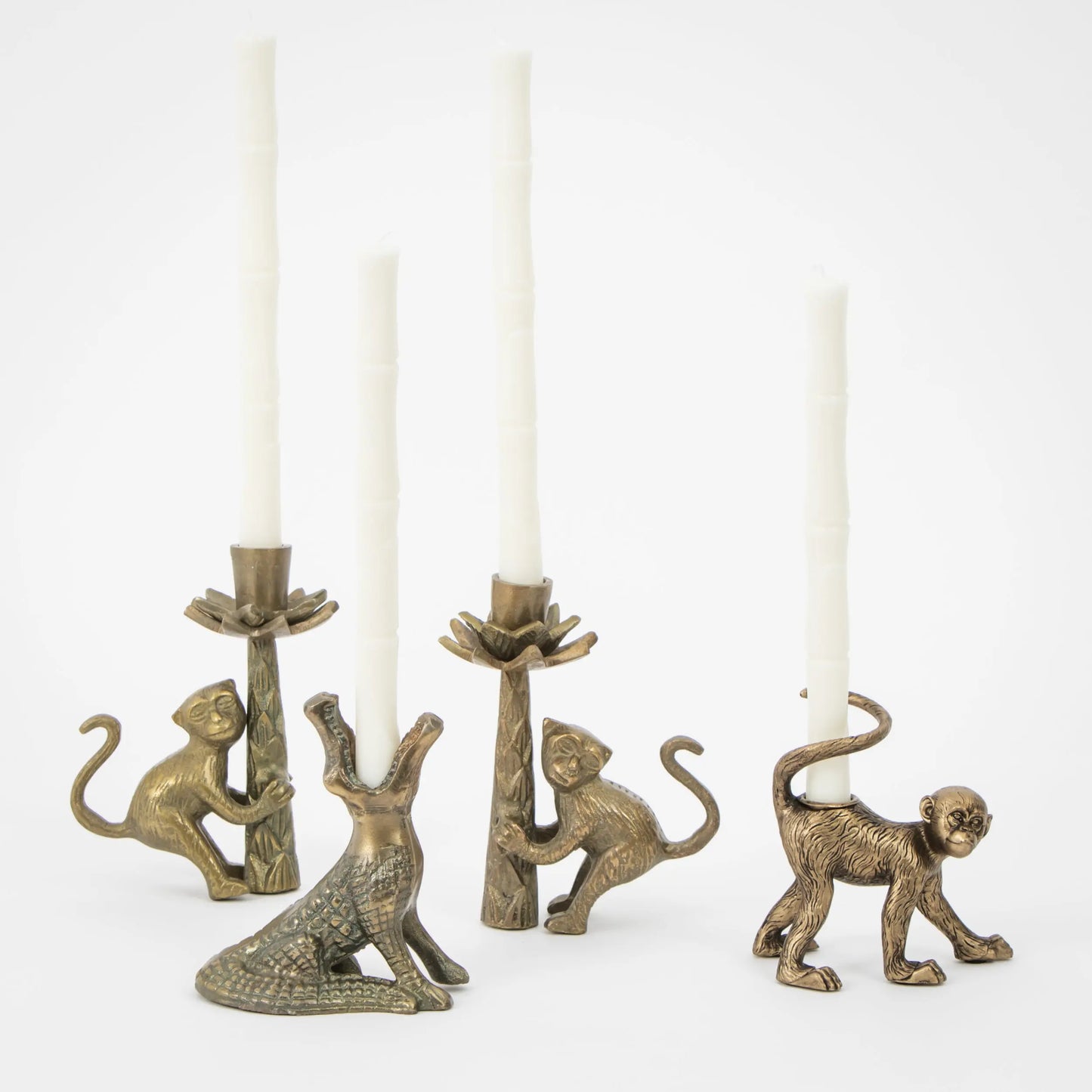 Monkeying Around Metal Taper Candle Holders - GigiandTom