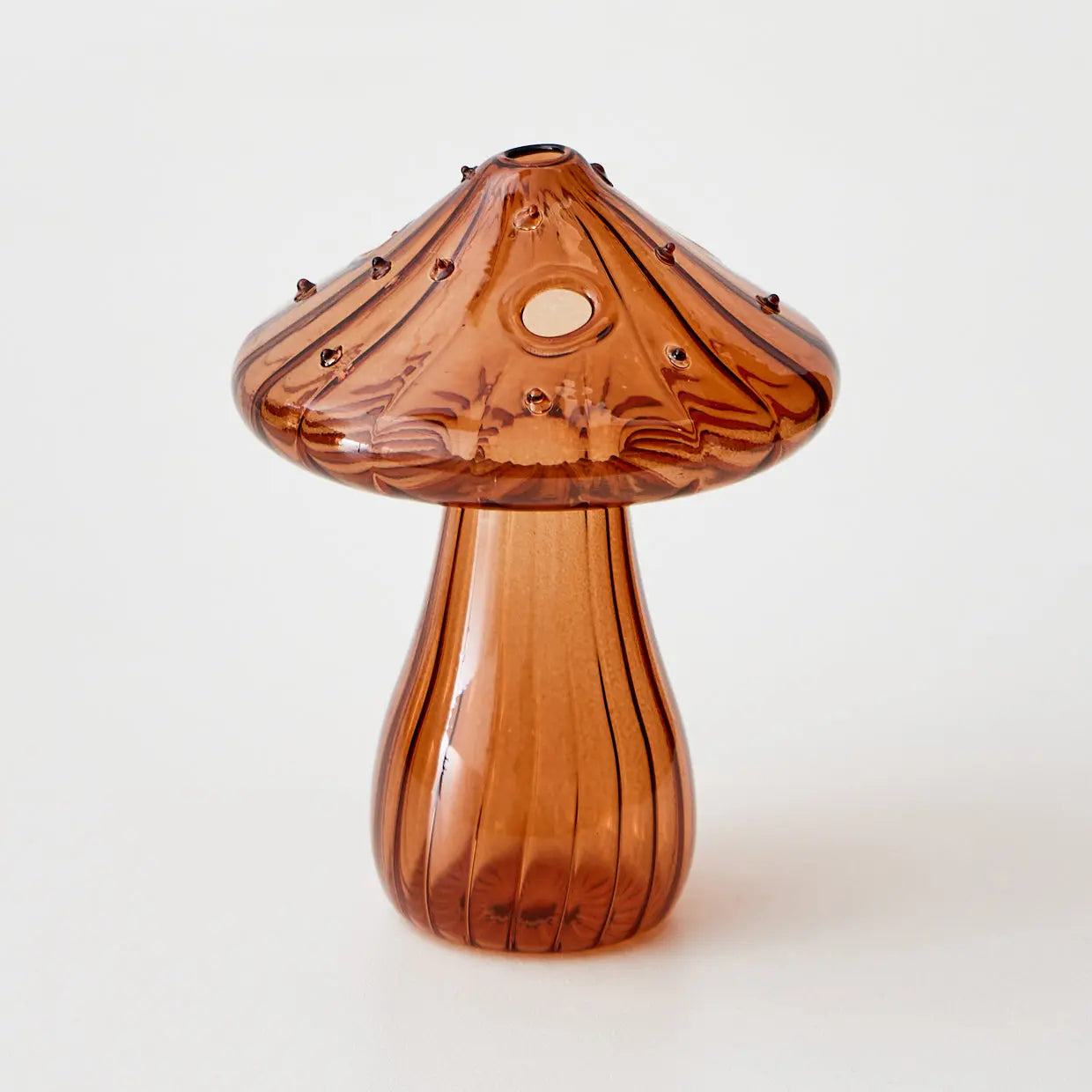 Mushroom Coloured Glass Vase Amber - GigiandTom
