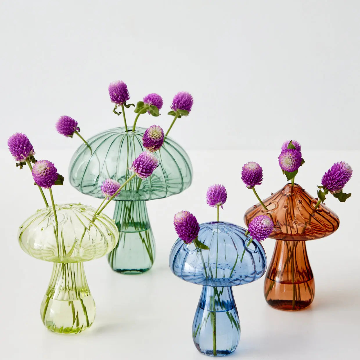 Mushroom Coloured Glass Vase Amber - GigiandTom