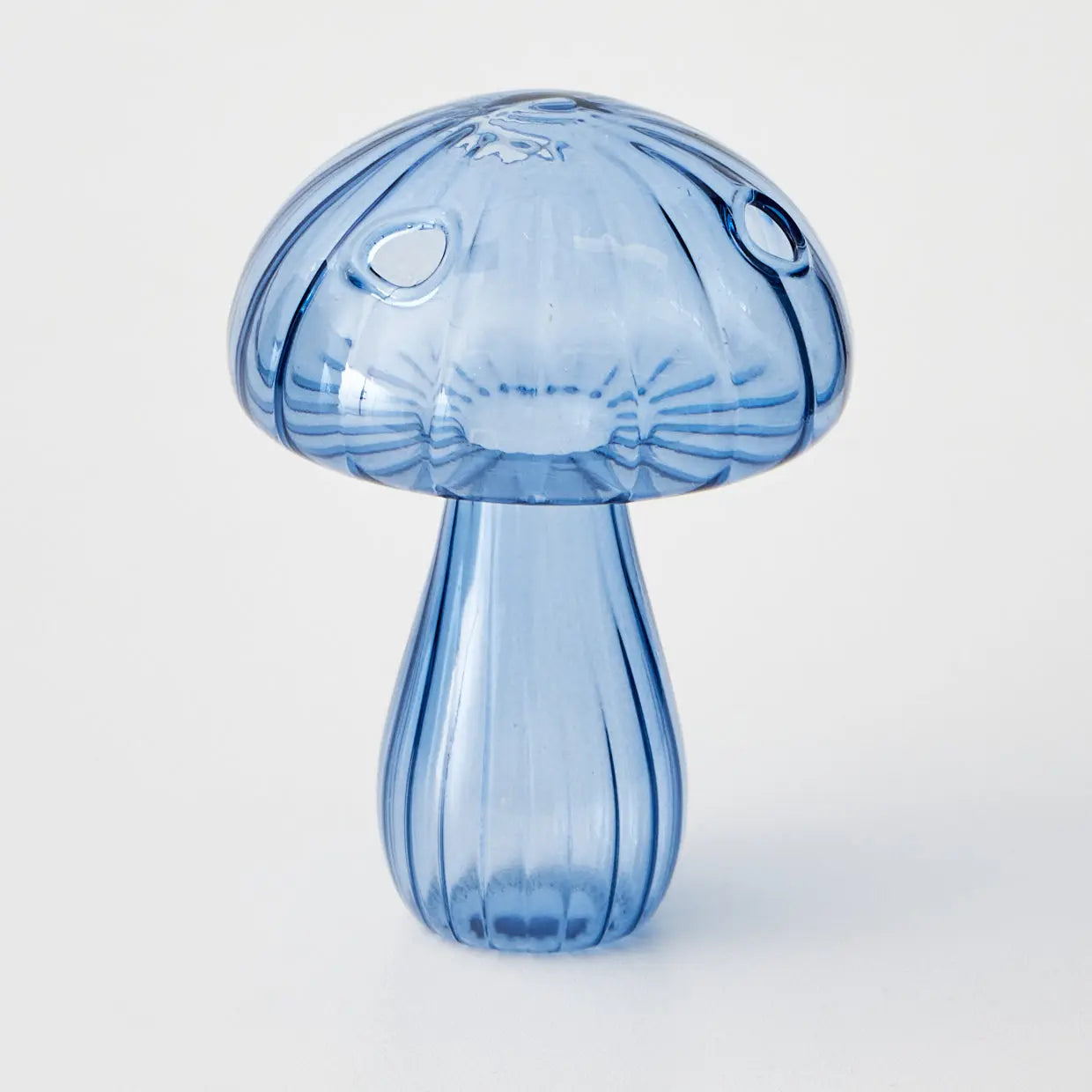 Mushroom Coloured Glass Vase Blue - GigiandTom