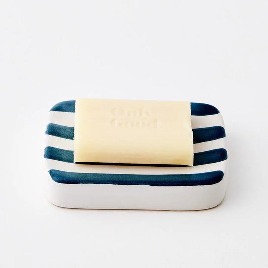 Nautickle Striped Ceramic Soap Dish - GigiandTom