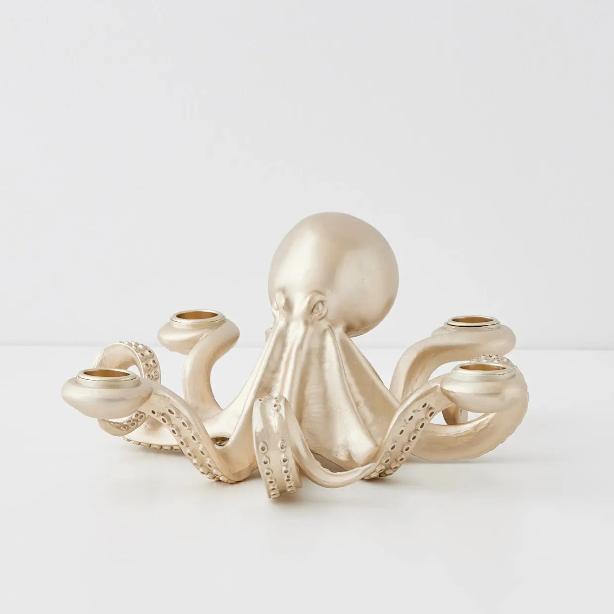 Otto Octopus Resin Candle Holder Gold - GigiandTom