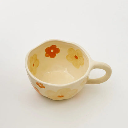 Painted Blooms Ceramic Mug Orange - GigiandTom
