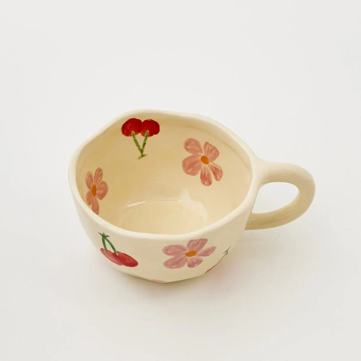 Painted Cherry Ceramic Mug Red - GigiandTom