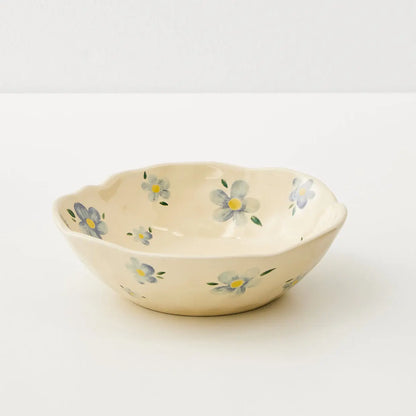 Painted Daisy Ceramic Bowl Blue - GigiandTom