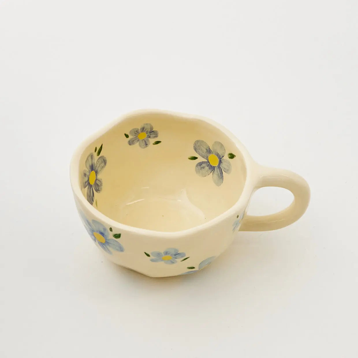 Painted Daisy Ceramic Mug Blue - GigiandTom