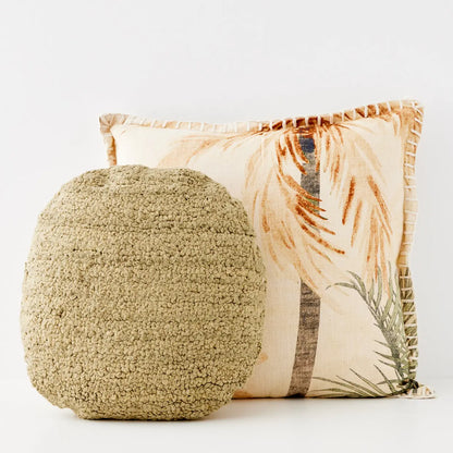 Palm Leaf Cushion with Insert Beige - GigiandTom
