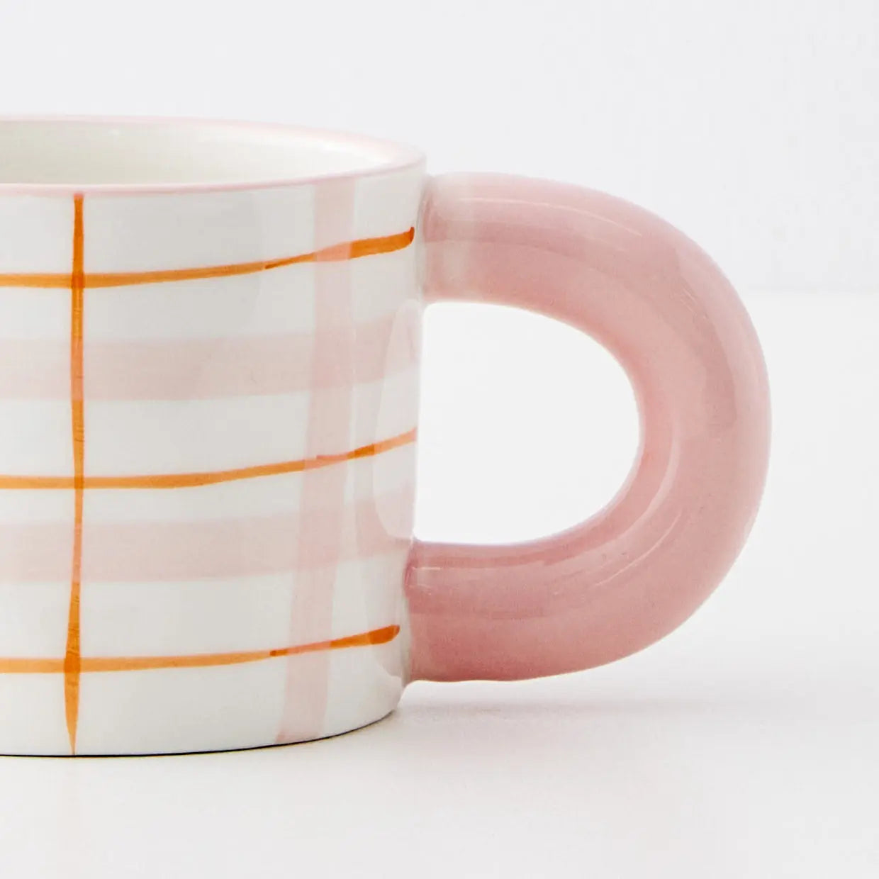 Picnic Plaid Ceramic Mug Pink - GigiandTom