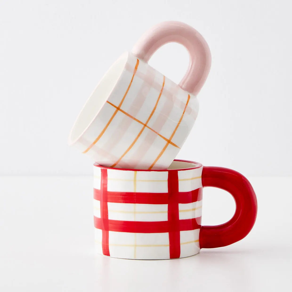 Picnic Plaid Ceramic Mug Red - GigiandTom