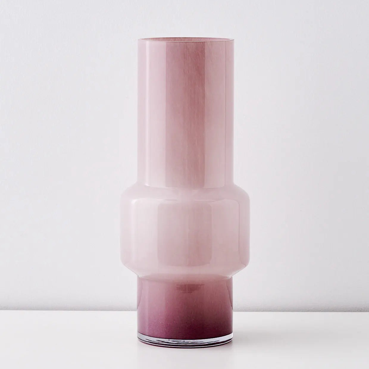 Pillar Coloured Glass Vase Pink - GigiandTom