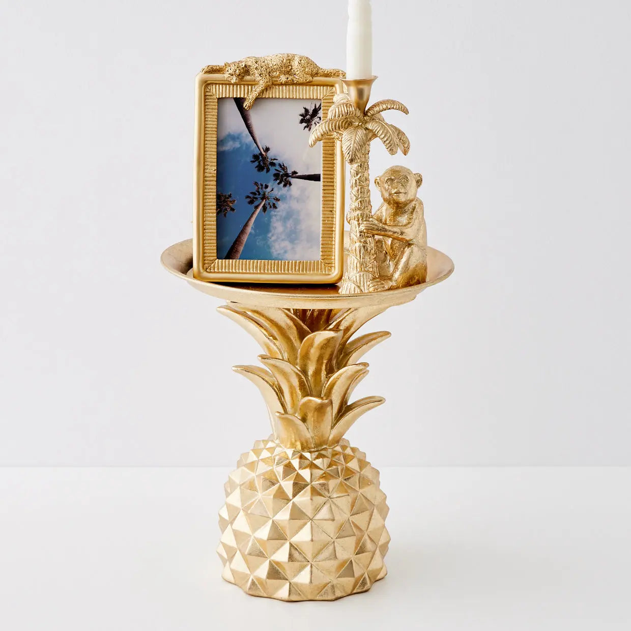 Pineapple Resin Decorative Tray Gold - GigiandTom