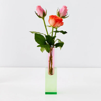 Kaleidoscope Ombre Acrylic Vase Green/Pink - GigiandTom