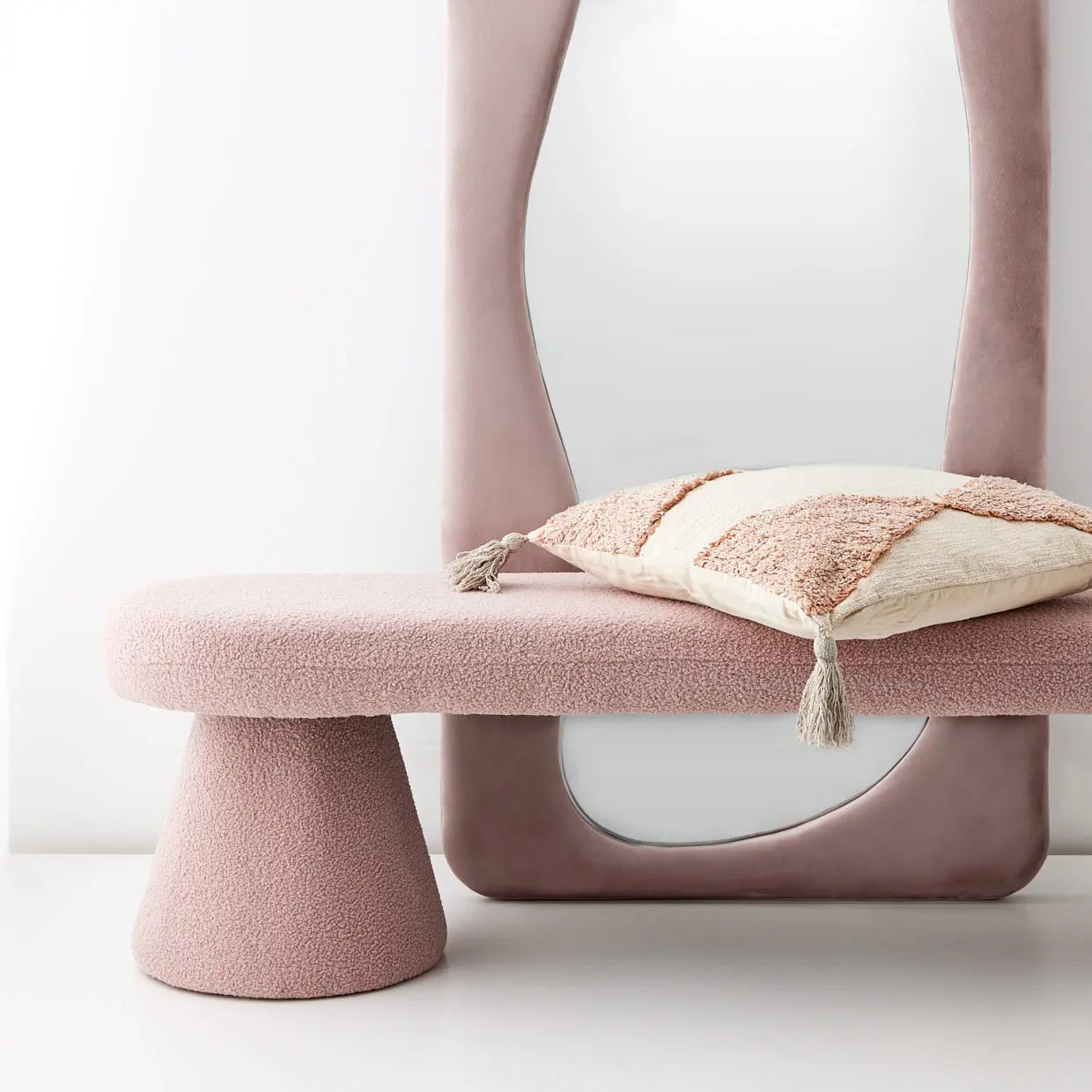 Boho Cotton Cushion with Insert Nude/Pink - GigiandTom