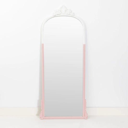 Her Majesty Full Length Mirror White/Pink - GigiandTom